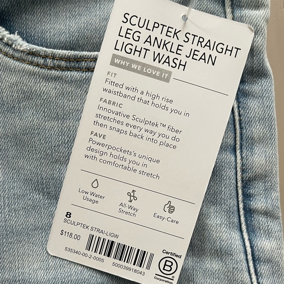 NWT-Athleta-Sculptek-Straight Leg Jean - Picture 5 of 6